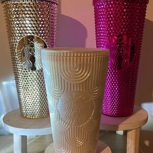 Starbucks Tumbler Set - Gold, Purple, and Cream
